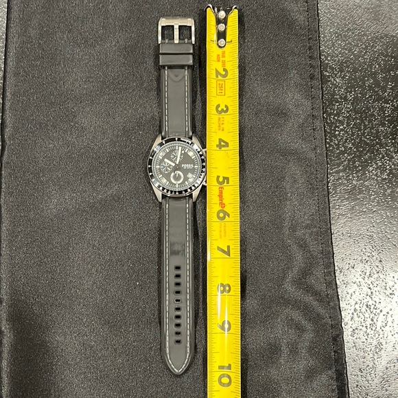 Vintage Fossil 10 ATM Decker Chronograph Silicone Black Watch CH2573 - Picture 3 of 9